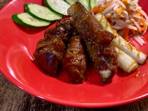 【肉巻きなす】のオイスター炒め♪